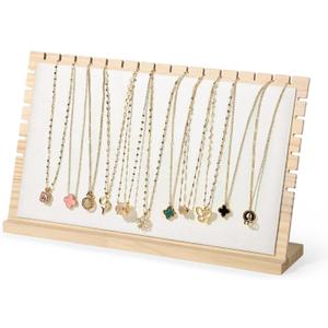 Homaisson Large Bamboo Necklace Display Stand, Pendant Necklace Wood Jewellery Holder, Chain Jewelry Big Rack Organizer for Store Show Sell, Jewelry Organizer(11.9"X8.5") (15.7"X10.2")