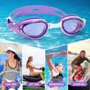 WAVE Nearsighted Swim Goggles, Shortsighted Swimming Goggles for Adults Youth, Anti Fog UV Protection Comfort Silicone Frame, Purple, -10 