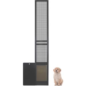 Medium Dog Door for Sliding Glass Doors Doggie Door Insert for Patio Pets Door with Lockable Panel & Magnetic Closure Easy to Install Ideal for Large Dogs Cats Black