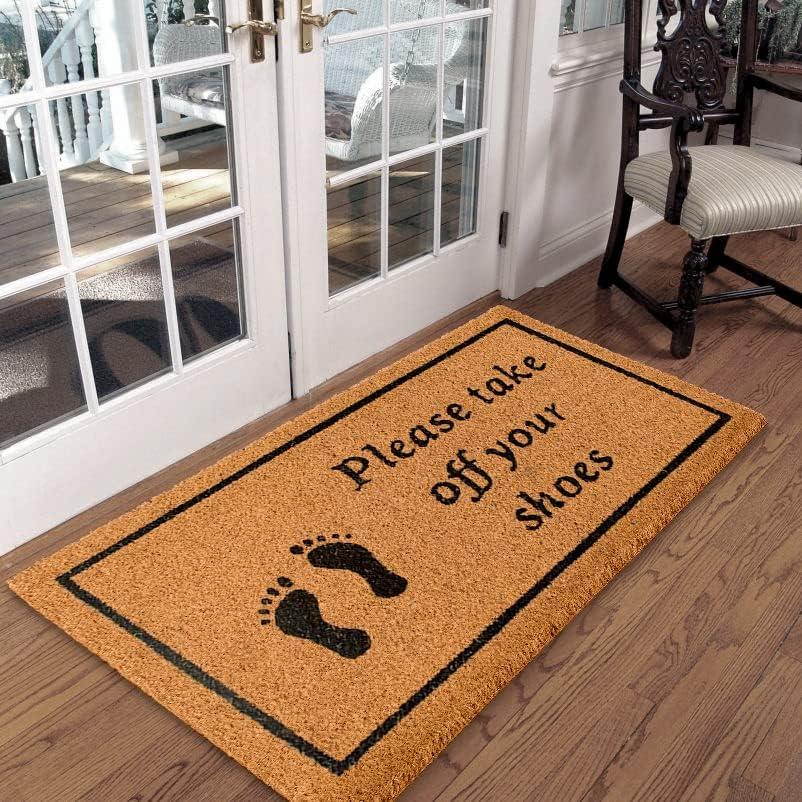 LuxUrux Welcome Mats Outdoor Coco Coir Doormat, with Heavy-Duty PVC Backing - Natural - Perfect Color/Sizing for Outdoor/Indoor uses. (24 x 36 Inch) (Ecru)