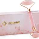 Jade Roller for Face - Rose Quartz Face Roller Skin Care - Stone Facial Roller, Face Massager for Women, Relieve Stress, Remove Wrinkles Eye Puffiness