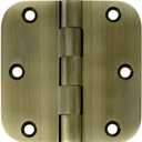 Deltana DSB35R55 Solid Brass 3 1/2-Inch x 3 1/2-Inch x 5/8-Inch Radius Hinge