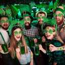 5 x 12Pcs St Patricks Day Headband Costume Accessories Set - Felt Clover Boppers Headband Shamrock Sunglasses Temporary Tattoos Irish Costume Accessories Irish Party Cosplay Favors