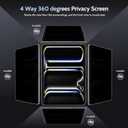 Peslv 4-Way Magnetic Privacy Screen for iPad Pro 11 Inch M4/M5 [2024/2025 5th/6th Gen], 360 Removable Anti Blue Light Glare Spy Filter, High Sensitive Bubble-Free Black Security Screen Protector