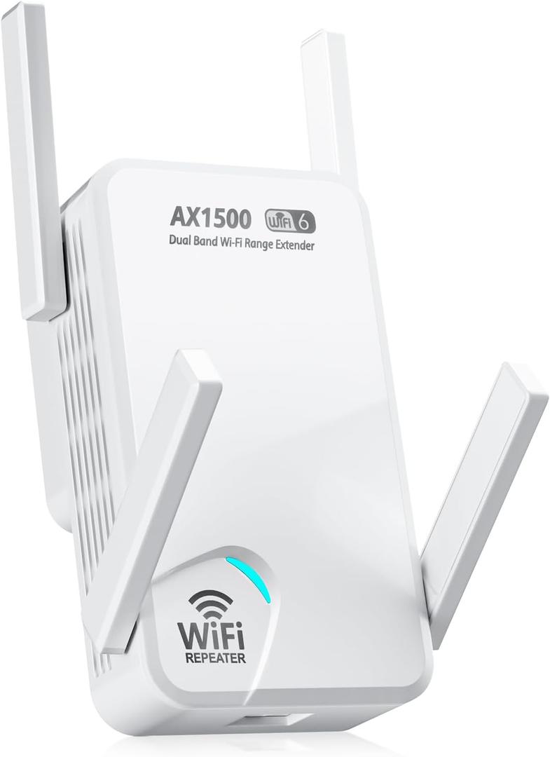 WiFi 6-2026 WiFi Extender Signal Booster for Home, AX1500 Dual Band (5.8GHz/2.4GHz), Internet Extender WiFi Booster 5g, WiFi Signal Amplifier, Extend WiFi Coverage, Fix Dead Zones, for 100+ Devices
