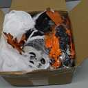 Leyndo 117 Pcs Halloween Trunk or Treat Car Decorations Kit with Hanging Skeleton Ghost, Cloth Ghost, Pumpkin Garlands, Balloons, Spider Web, Maple Leaf for Home Outdoor Party Decors