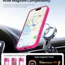 BXYJY for iPhone 17 Pro Magnetic Case with Kickstand, Camera Control, Compatible with MagSafe, Full Lens Protection, Military Grade Shockproof, Translucent Slim Thin Cover for iPhone 17 Pro, Hot Pink