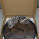 LEIKE Large Wall Clock,Non Ticking Silent,Battery Operated Big Round Modern Wood Wall Clocks for Living Room, Bedroom,Dinning Room,Farmhouse,Office, Retro Home Decor-20 Inch/50CM-Black-Arabic Number