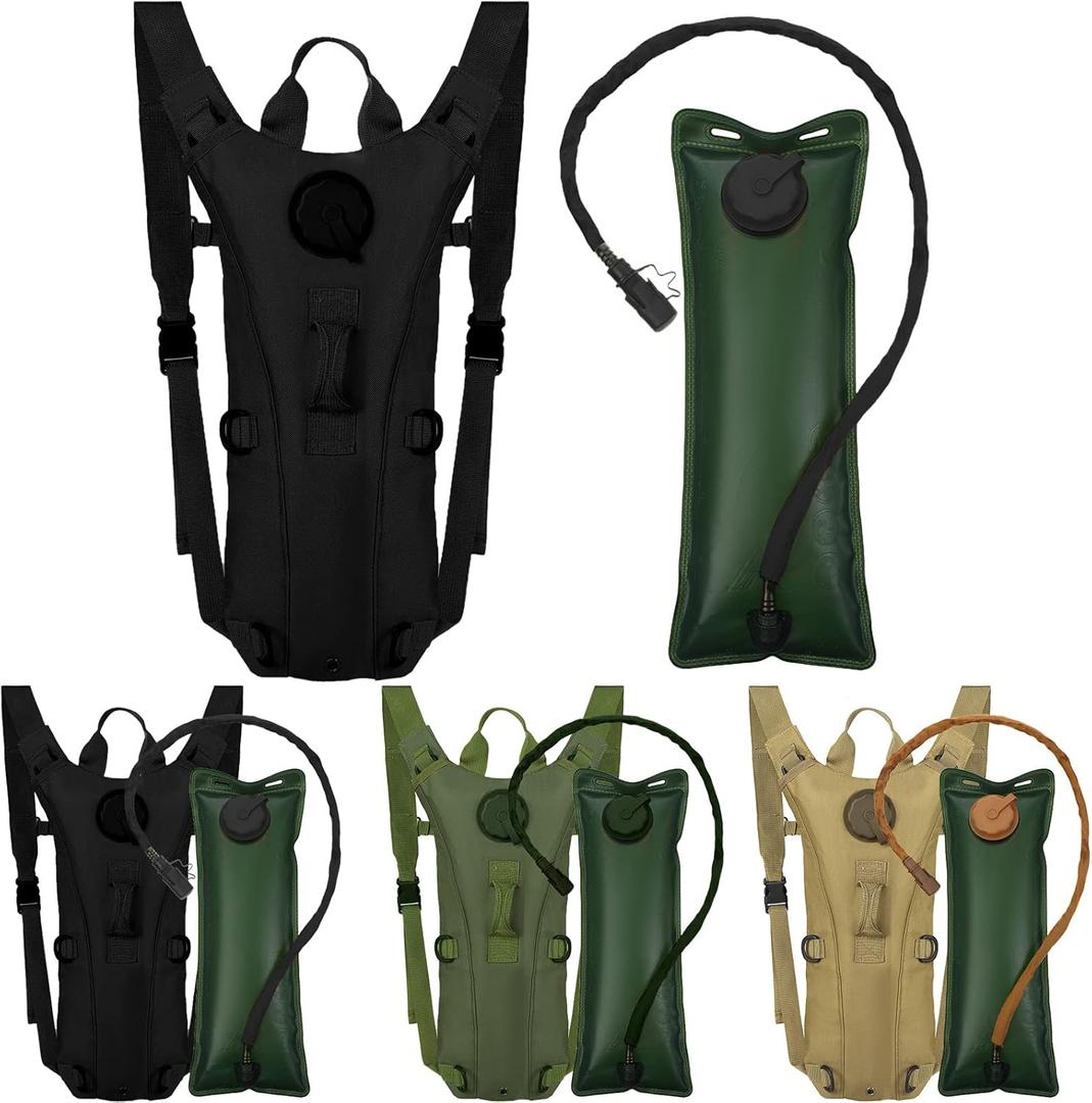 Cunno 3 Pcs Water Backpack Tactical Hydration Pack with 3 Liter Hydration Water Bladder Military Daypack Bag for Hiking Running Cycling Climbing