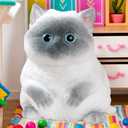 Big taba Squishy Cat, Handmade Squishy Cat for Adult/Kids, Stress Relief, Cute & Soft Cat Design, Perfect Squeeze Toys Gift for Relaxation and Fun - Dress Up Your Own Squishies Cat(Siamese)