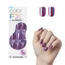 KISS imPRESS No Glue Mani Press On Nails, Color FX, 'Infinity', Dark Purple, Short Size, Squoval Shape, Includes 30 Nails, Prep Pad, Instructions Sheet, 1 Manicure Stick, 1 Mini File