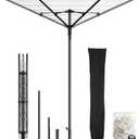 Clothes-Lines for-Outdoor, Heavy-Duty Umbrella Clothes-Drying-Rack for Blanket, Sheets, Skirt, Rotating and Hight-Adjustable Clotheslines-for-Outside, Backyard, Balcony, Camping, RV, Black
