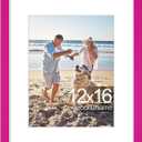 decorUhome 12x16 Picture Frame, Display 8.5x11 Certificate with Mat or 12x16 Poster without Mat, Wall Mounting Photo Frame, Magenta, 1 Pack