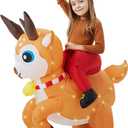 Inflatable Costume Kids Christmas Blow up Costumes with LED Light Funny Riding on Costume for Party Cosplay