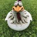 coolboy Chicken Fence Decoration Funny Farm Sculpture Chicken Decorations for Home Garden Stairs,Farm,Patio,Backyard,Resin Craft Chicken Wiht Garden Figurine Statue,3 Chickens a Set