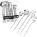 Novelty Modern Flatware Cutlery Disposable Plastic Combo Set 40 Count Luxury Silver, Service for 8