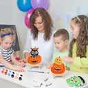 Yalikop 6 Sets Halloween Painting Crafts, Paint Your Own Halloween Ceramic Crafts with Brush and Easel, Pumpkin Spooky Ghost Spider Black Cat Witch Holiday Ceramics to Paint Unpainted Plaster Supplies