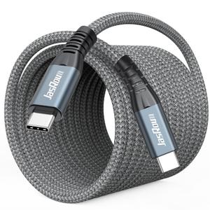 20ft USB C to USB C Cable Long, USB C 3.2 Gen 2 10Gbps High Speed Data Transfer & 240W Charging & 4K@60Hz Type C Monitor Cord Braided for Monitor Portable SSD Hub Docking Station Laptop Phone