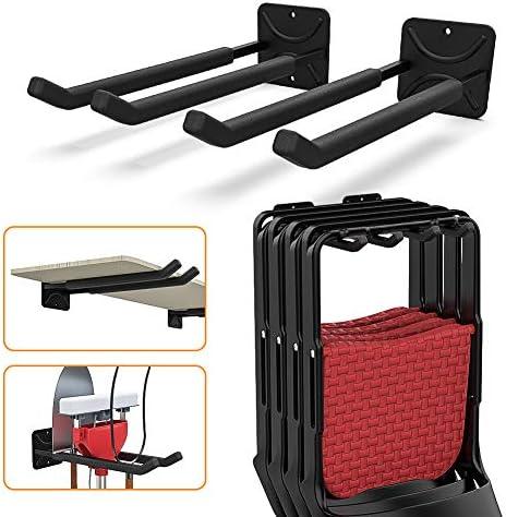 TORACK Garage Hooks Heavy Duty Tool Organizer, Wall Mount Hanger Rack Garage Storage Utility Hooks for Car Tires, Ladders, Chairs, Strollers, Power Tools, Garden Tools (2 Pack, 12.4" Hook)
