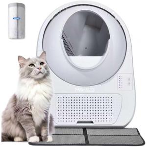 CATLINK 2025 Upgrade Automatic Cat Litter Box Self Cleaning for Multiple Cats with Mat, Double Odor Removal, Cat Litter Box for Cats from 3.522 lbs