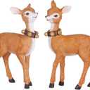 Topadorn Christmas Deer Tabletop Reindeer Figurine for Christmas Decor Indoor Decoration,2 Pack