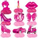 Pink Girls Birthday Decorations Hot Pink Princess party Honeycomb Centerpieces Disco Bachelorette Birthday Party Decoration for Girls Doll Theme Party Bridal Shower Wedding Baby Shower