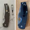 Titanium Deep Carry Pocket Clip for Spyderco Para 3, Paramilitary 2 and More Models Knives, Premium Custom-made Pocket Clip with 3 Pieces Screws, Stone Wash