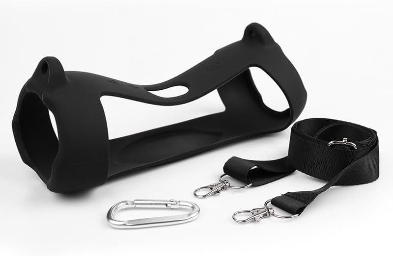 Carrying Case for JBL charge5 Speaker, Portable Travel Speaker Bag with Shoulder Strap, Protective Storage Tote, Silicone Cover Option,A Black