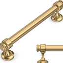 Amerdeco 10 Pack Champagne Bronze Cabinet Pulls 5 Inch Hole Centers Cabinet Handles for Kitchen Cabinet Hardware Bathroom Drawer Handles IH0007