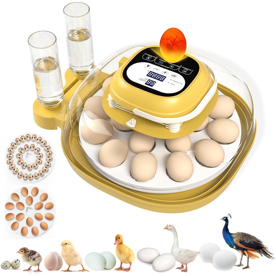 18&33 Egg Tray - Egg Incubators for Hatching Eggs with Automatic Egg Turning & Humidity Control, LED Display, Air Vent, Auto Water Refill & Egg Candler, for Turkey, Quail, Duck, Chicken Eggs