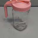 Mason Jar Pitcher, 32 oz Glass Milk Pitcher, Wide Mouth & Leakproof Glass Pitcher with Lid for Milk, Sun Tea, Juice, Cold Brew Coffee and Drinks (Pink)