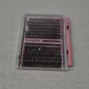 FANXITON DIY Lash Extension Kit Volume Lash Clusters 40D+50D D Curvature Individual Lashes Lash Clusters Kit Thick Eyelash Extension Kit 280 pcs Thin Band Cluster Lashes Lash Bond and Seal Tweezers
