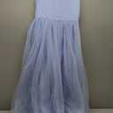 Haloumoning Girls Tulle Dresses Long A-Line Wedding Flower Girl Dress : 4-5 Years (Sky Blue)