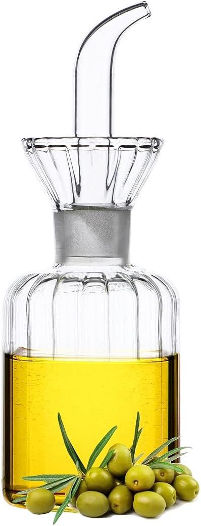 5 oz Glass Oil Dispenser Bottle,No Funnel Needed Cruet Decanter