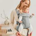 BabyBjrn Baby Carrier Mini, Light Gray, 3D Jersey | Infant Carrier (7-25 lbs), Ergonomic, Easy-to-Use