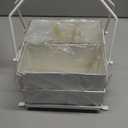 NelyBet Silverware Caddy Utensil Holder With Handle,Outdoor Silverware Holder Picnic Caddy and Camping Utensil Organizer, Flatware Holder for Party Gatherings, Metal White