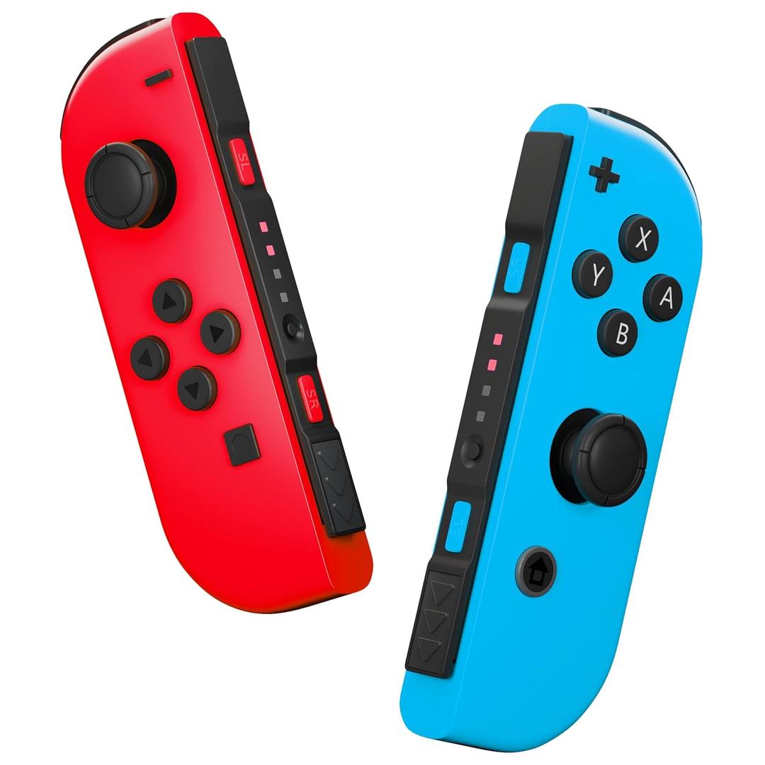 CIMENNTU Switch Controller for Nintendo Switch Controller, Switch Controller Replacement Accessories with Double Vibration/Wake-Up/Motion Control/ScreenshotBlue&Red