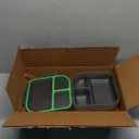 Large To-Go 3-Compartment Food Containers, Pack Of 3, 9-3/8" X 9-3/8" X 2-1/2", Reusable, Microwave Safe, NSF Certified, Smoke/Green