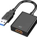 AKWOR USB to HDMI Adapter, USB 3.0 to HDMI 1080P Video Audio Converter Connect PC, Laptop to Monitor/HDTV/Projector, Support Windows Systems