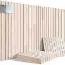 Large Felt Bulletin Board for Wall, 8 Pack Felt Board Tiles, 48'' x 24'' Modular Pin Board with Adhesive Tabs, High-Density Sound-Absorbing Felt Wall Organizer for Home Office, Light Tan (Light Tan)