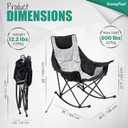 SUNNYFEEL Oversized Rocking Camping Chair, Fully Padded Patio Chair with Side Pocket, High Back Portable Lawn Recliner with Headrest, Outdoor Camp Rocker Chairs for Adults Heavy Duty 500 LBS Carry Bag