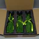 3 Pcs Easter Green Flocked Bunny Figurine Resin Moss Bunny Figurine with Bowtie Garden Artificial Moss Rabbit Easter Decor for Spring Decor Party Gifts Baking Table Home Decor 9.8in Standing Rabbit