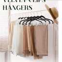 Cozymood Velvet Skirt Hangers 24 Packs Velvet Hangers with Clips Ultra Thin Non Slip Velvet Pants Hangers Space Saving Clothes Hanger for Trouser, Skirts, Jeans (Black)