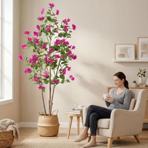 Fake Tree Bougainvillea Artificial Tall Fake Plant 6 Feet Faux Trees Indoor Faux Bougainvillea Artificial Trees Tall Artificial Plants Indoor Applies to Indoor Home Decor Office Hotel Decor