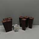 TURSTIN Set of 8 Furniture Legs 6 Inch Square Solid Wood Couch Legs Replacement Sofa Legs Mid Century Furniture Feet for Armchair Bed Dresser Cabinet Include Installation Hardware, Brown