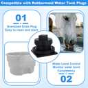 Stock Tank Drain Plug with Tape, Plastic Leak-Proof Stock Tank Plug Replacement Parts Fit for Rubbermaid 50/70/100/150/300 Gallon Commercial Tanks Accessories