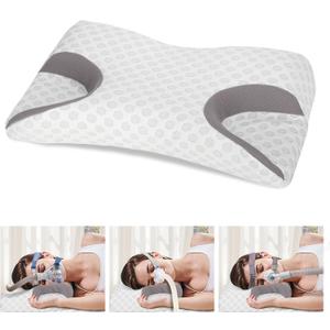 CPAP Pillow for Side Sleeping, Memory Foam Pillow Relief Neck Pain, Cervical Neck Pillow for All CPAP Masks Users to Reduce Air Leaks & Masks Pressure, Neck Support Pillows for Sleeping