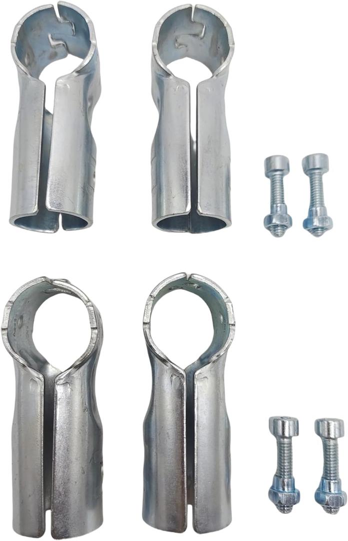 4 Pcs T Clamps Pipe Connector, End Rail T Clamp,Metal Clamp Fittings,1" O.D. 25.4 mm,Galvanized Steel Chain Link Fence, Bolts and Nuts Included