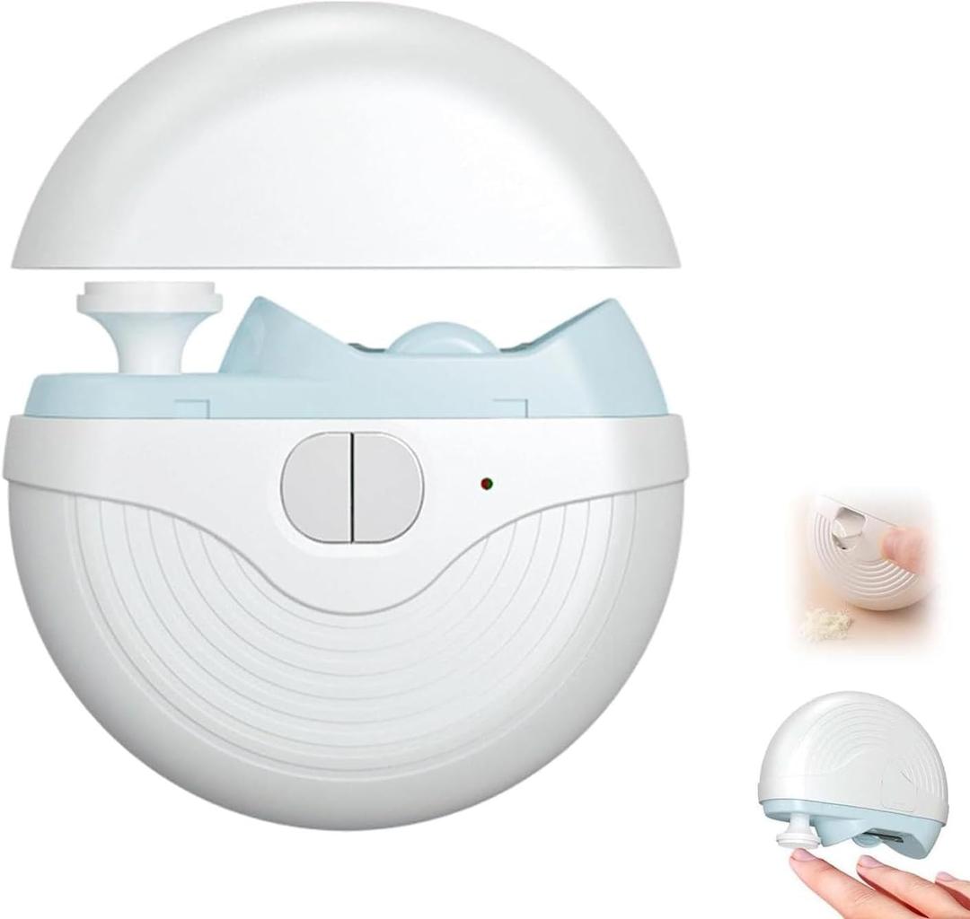 Electric Smart Nail Clippers for Adults Seniors, 3 Speeds Strong Power Automatic Nails Trimmer with Polisher, Light, Clip Storage, Rechargeable Toenail Clippers for Thick Toenails White