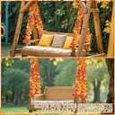 Seenelling 4 Pack Porch Swing Bed Rope Hanging Kit with Fall Maple Leaf Garland Decoration, 800 lbs Adjustable Heavy Duty daybed Swing Rope Straps for Porch Thanksgiving Garden Playground,10ft Length